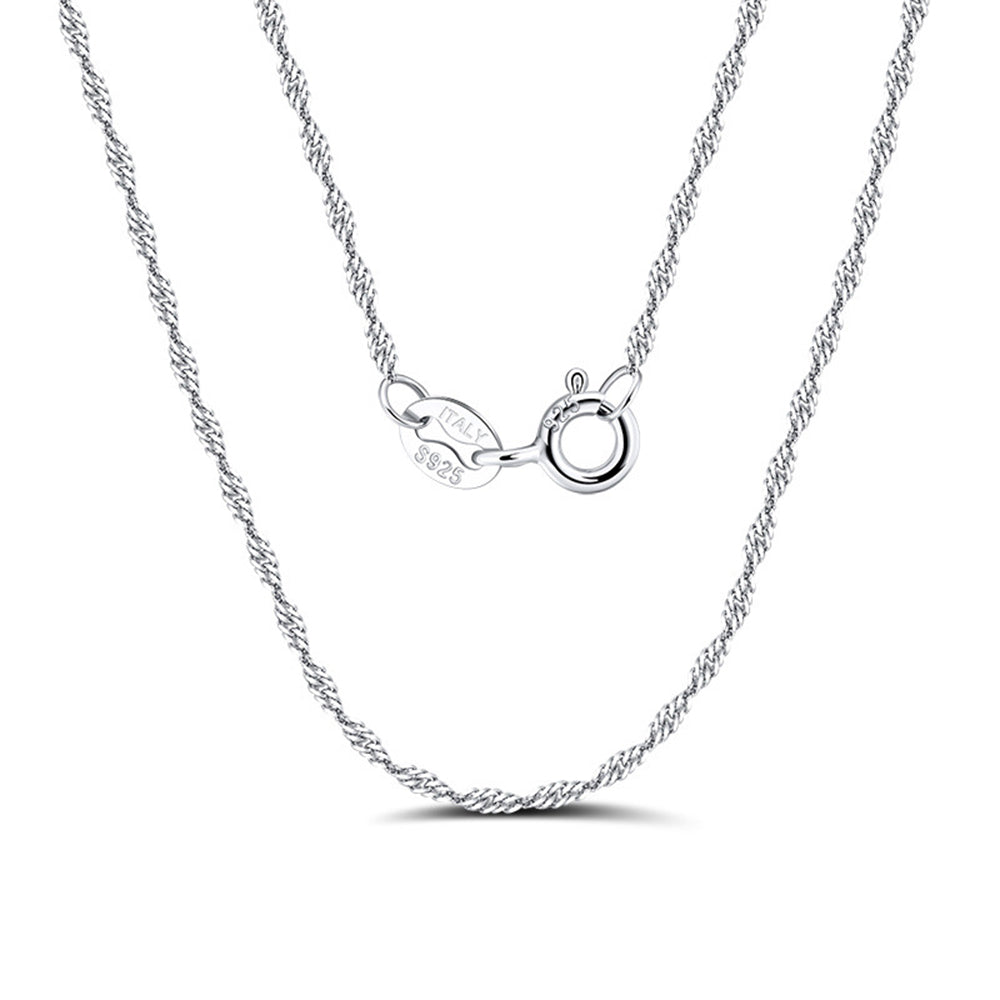 925 Sterling Silver Singapore Chain 1.3mm 1.5mm 1.8mm 2.0mm 2.8mm