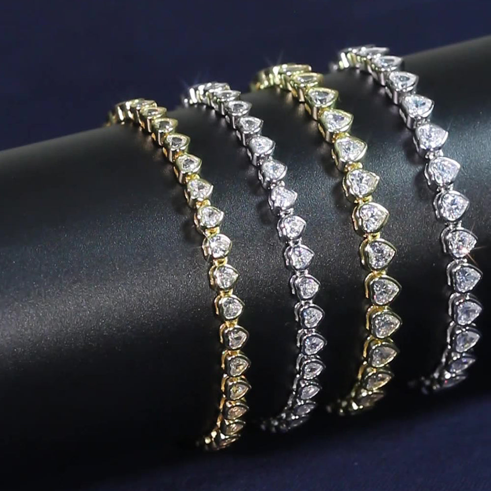 925 Sterling Silver 3mm 4mm Tennis Bracelet