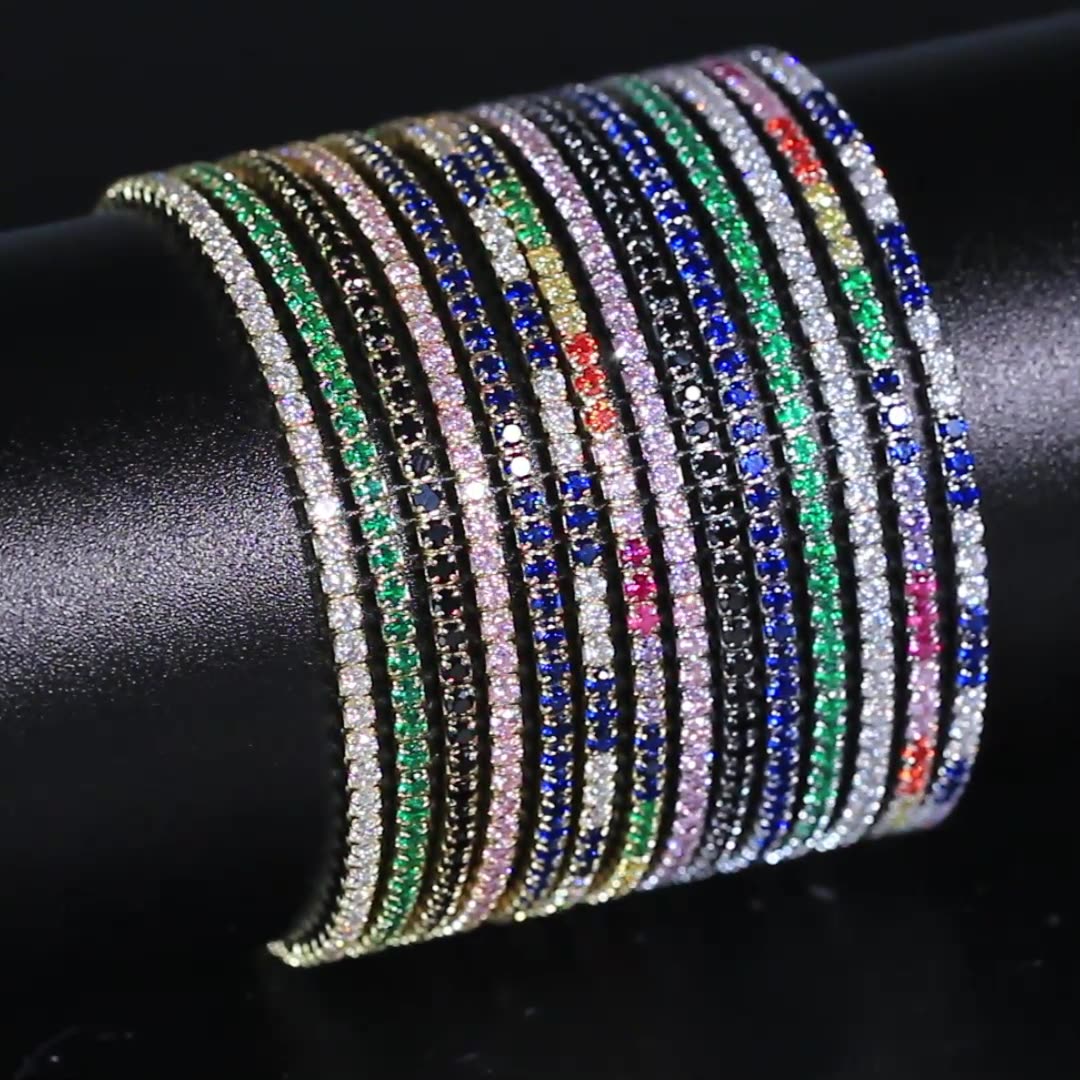 925 Sterling Silver 1.5mm 2mm 3mm 4mm Tennis Bracelet