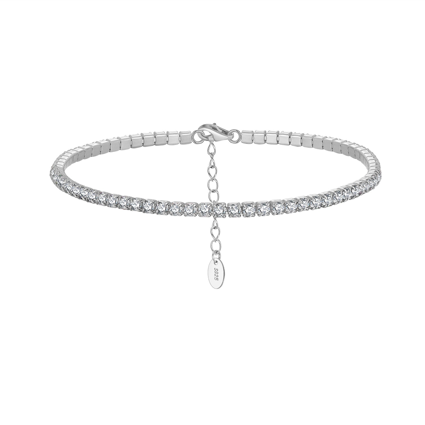 925 Sterling Silver 1.5mm 2mm 3mm 4mm Tennis Bracelet
