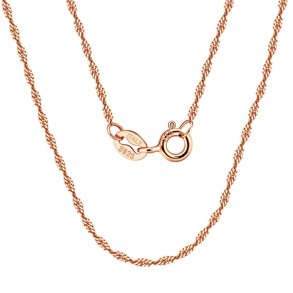 925 Sterling Silver Singapore Chain 1.3mm 1.5mm 1.8mm 2.0mm 2.8mm
