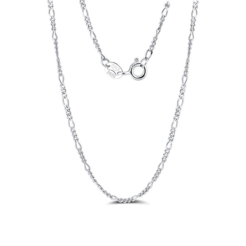 925 Sterling Silver Figaro Chain 1.7mm 3.3mm 4.0mm 5.0mm 6.5mm 7.1mm
