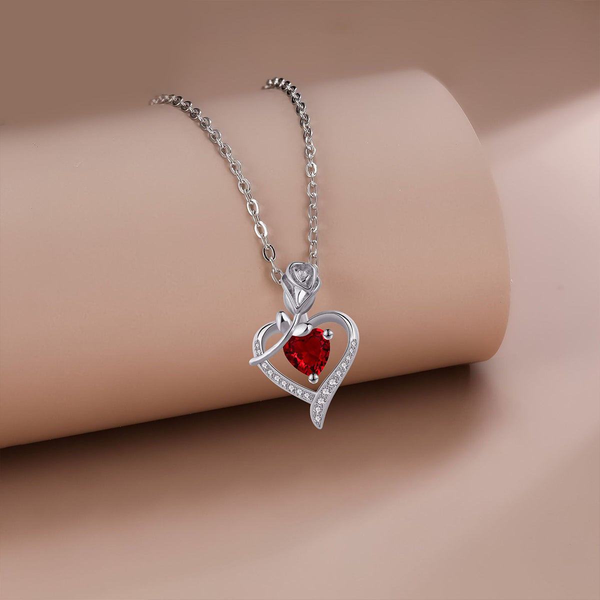 Copper With Silver Plated Heart Pendant Necklace