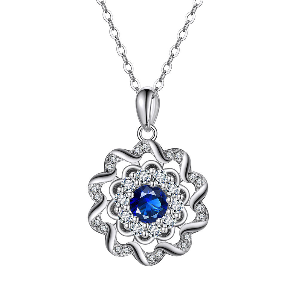 925 Sterling Silver Zircon Pendant Necklace