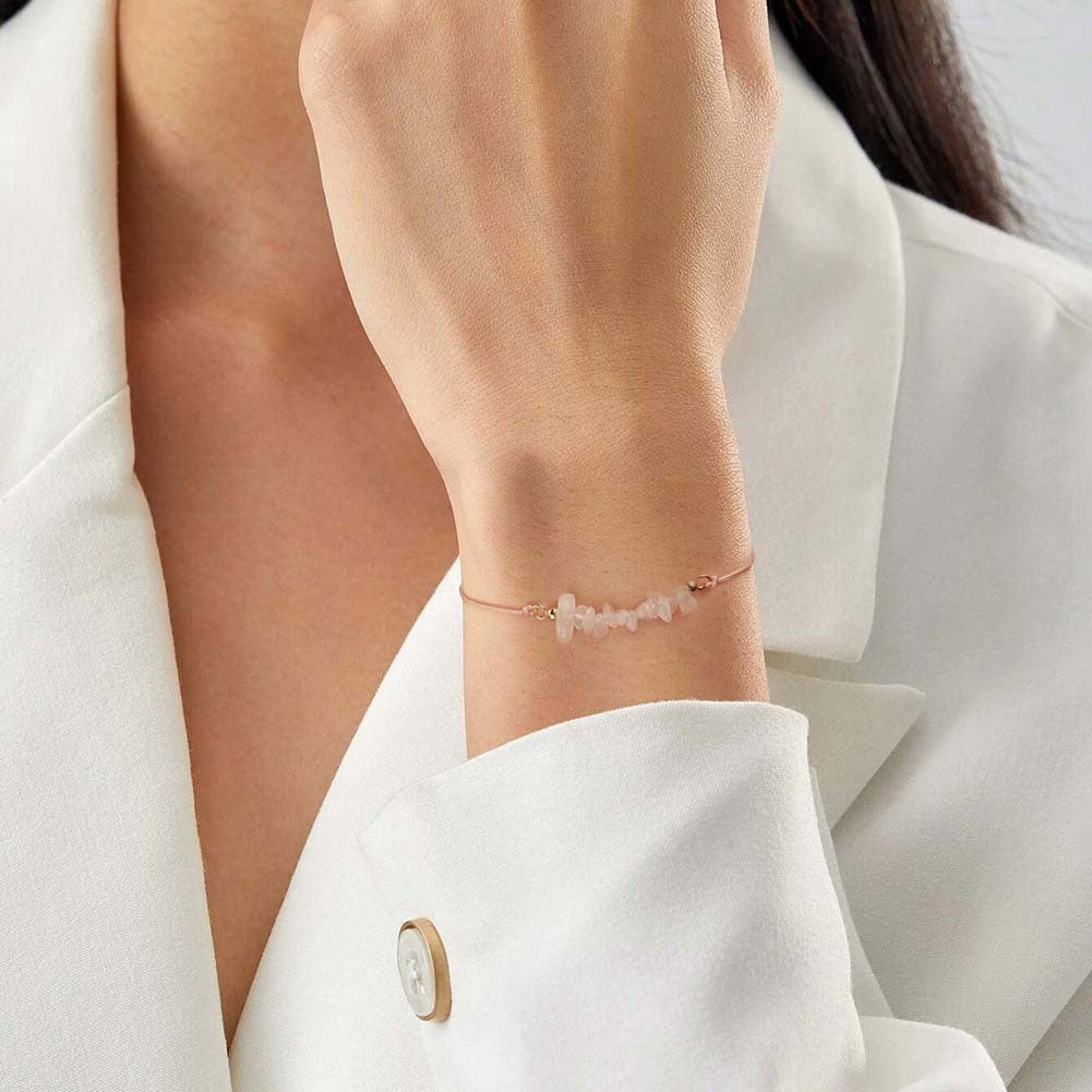 925 Sterling Silver Stones Braided Bracelet