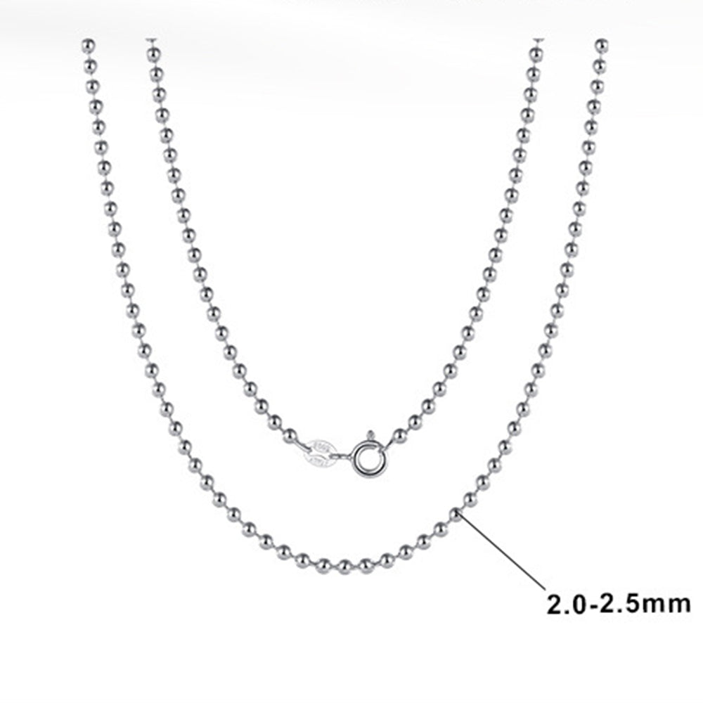 925 Sterling Silver Ball Beads Chain