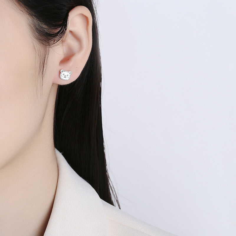 925 Sterling Silver Cute Screw Back Stud Earrings