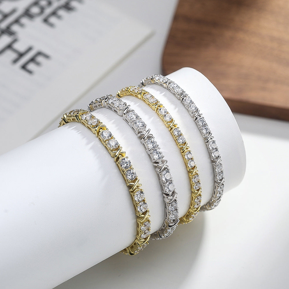 925 Sterling Silver 3mm 4mm Tennis Bracelet