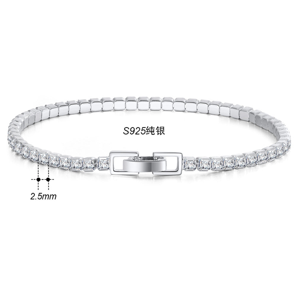 925 Sterling Silver 2.5mm 3mm 4mm Tennis Bracelet