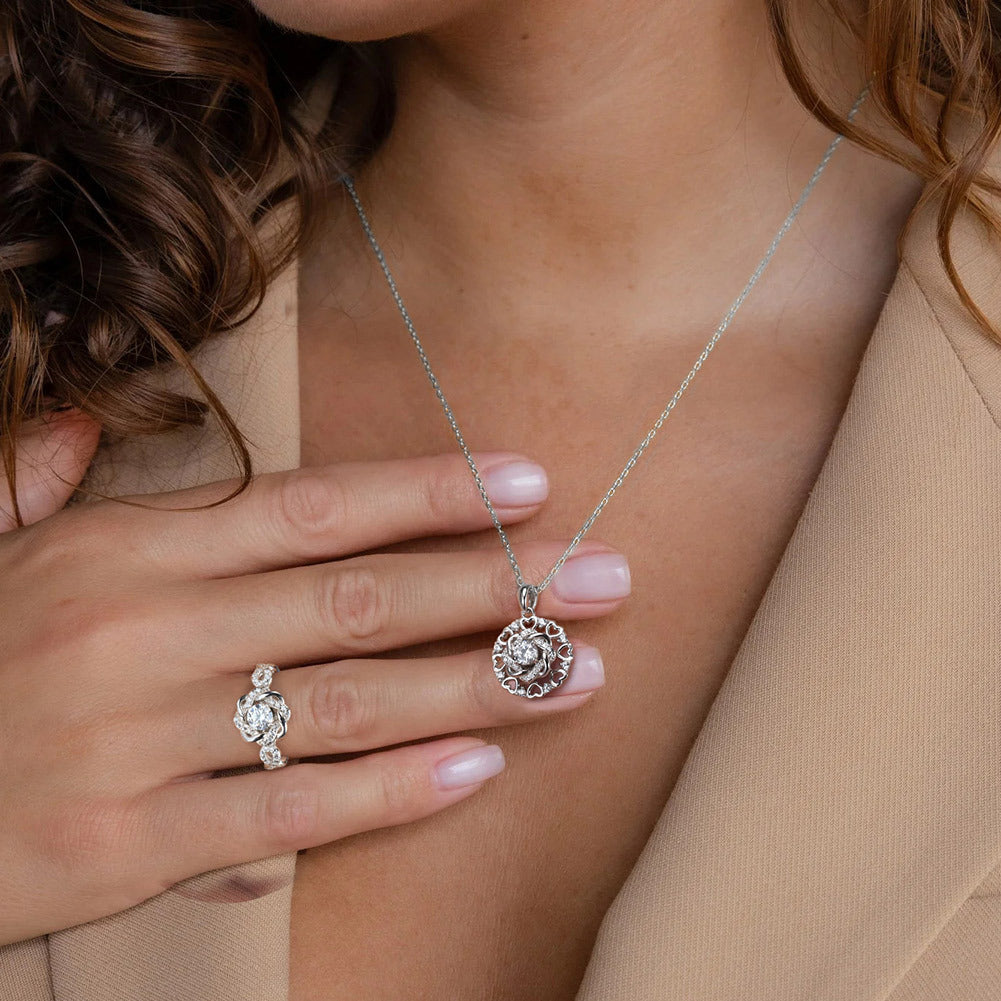 925 Sterling Silver Zircon Pendant Necklace