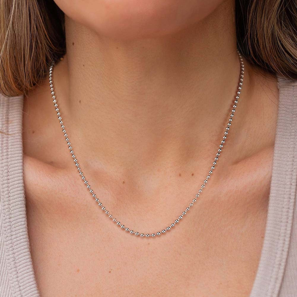 925 Sterling Silver Ball Beads Chain
