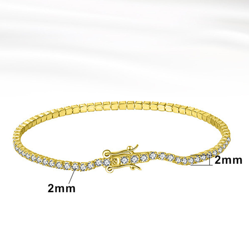 925 Sterling Silver 2mm 3mm Tennis Bracelet
