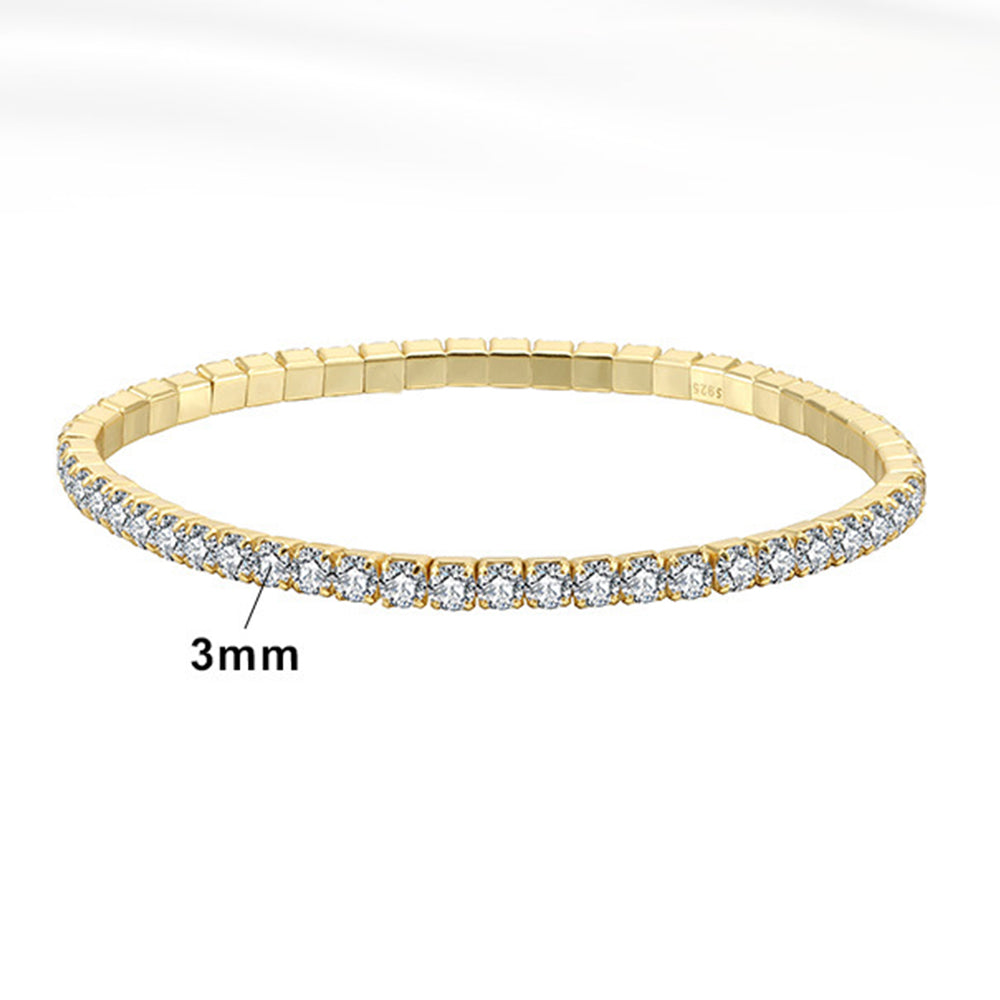 925 Sterling Silver 3mm Tennis Bracelet Flexible