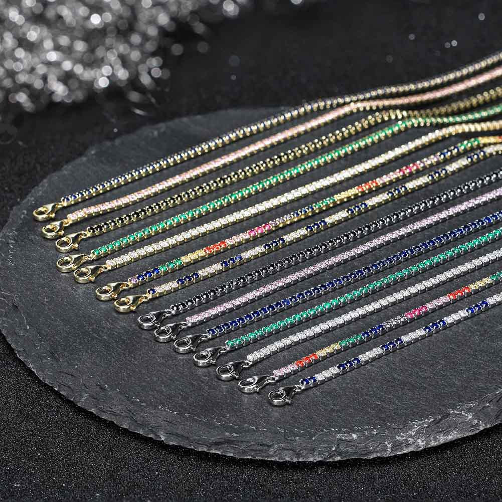 925 Sterling Silver 1.5mm 2mm 3mm 4mm Tennis Bracelet