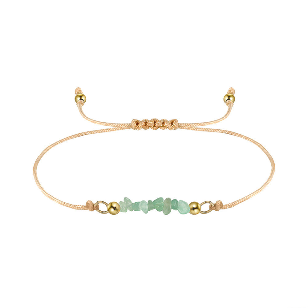 925 Sterling Silver Stones Braided Bracelet