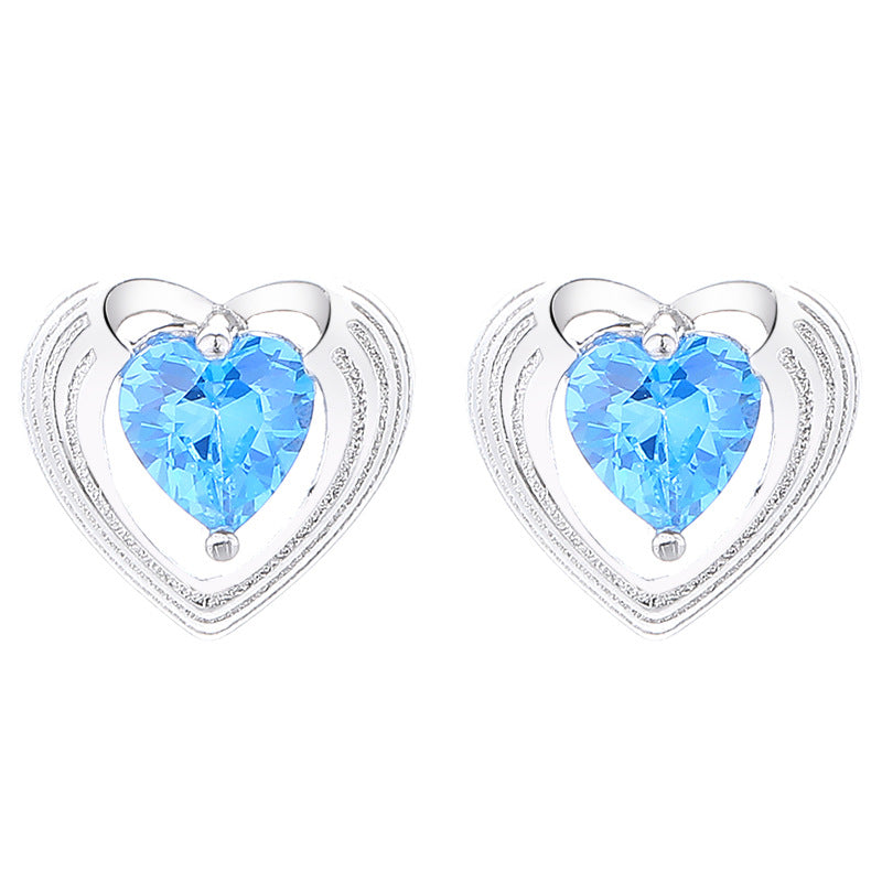 925 Sterling Silver Heart Stud Earrings