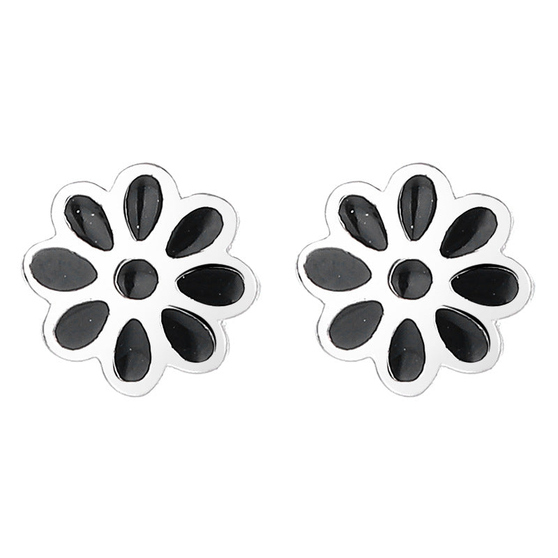 925 Sterling Silver Flower Screw Back Stud Earrings