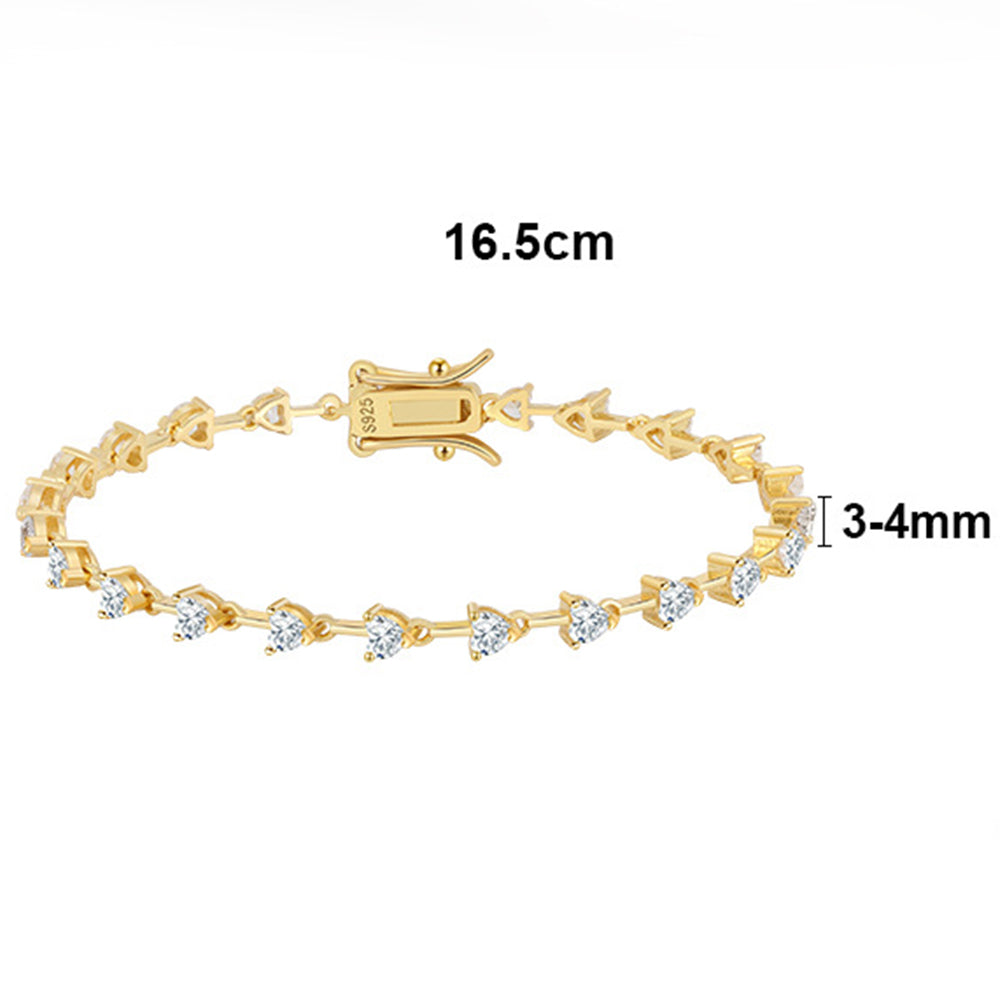 925 Sterling Silver 3mm 4mm Tennis Bracelet