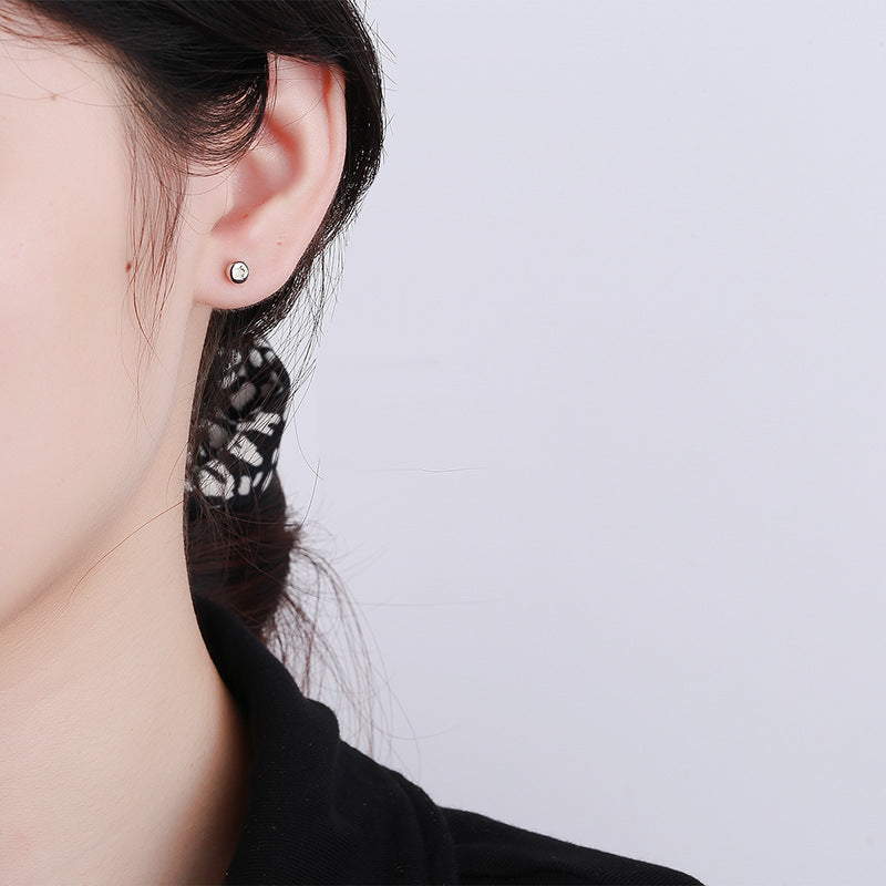 925 Sterling Silver Heart Screw Back Stud Earrings