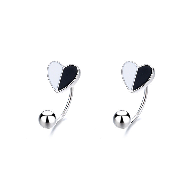 925 Sterling Silver Heart Screwed Earrings