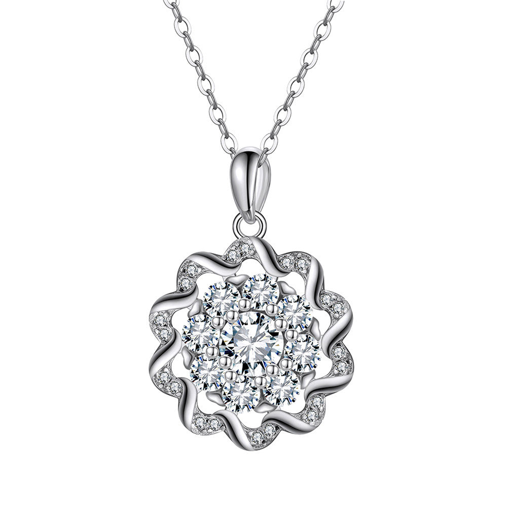 925 Sterling Silver Zircon Pendant Necklace