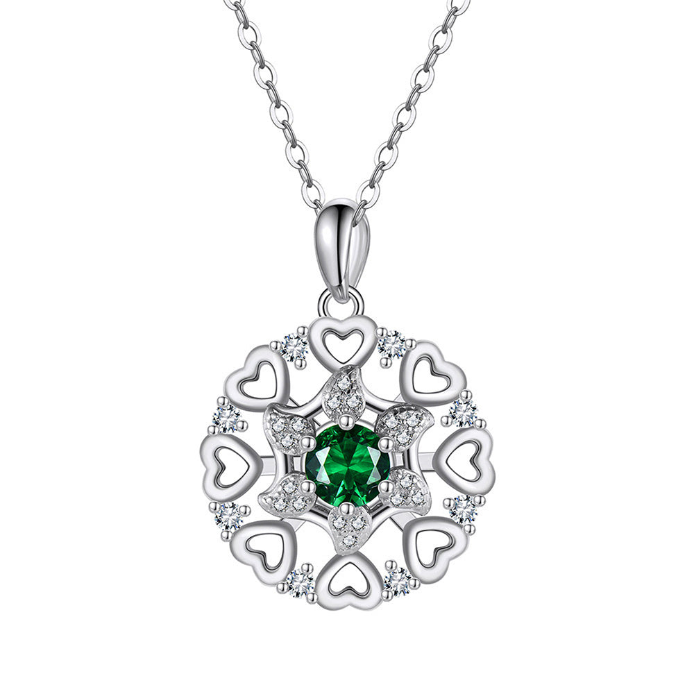 925 Sterling Silver Zircon Pendant Necklace