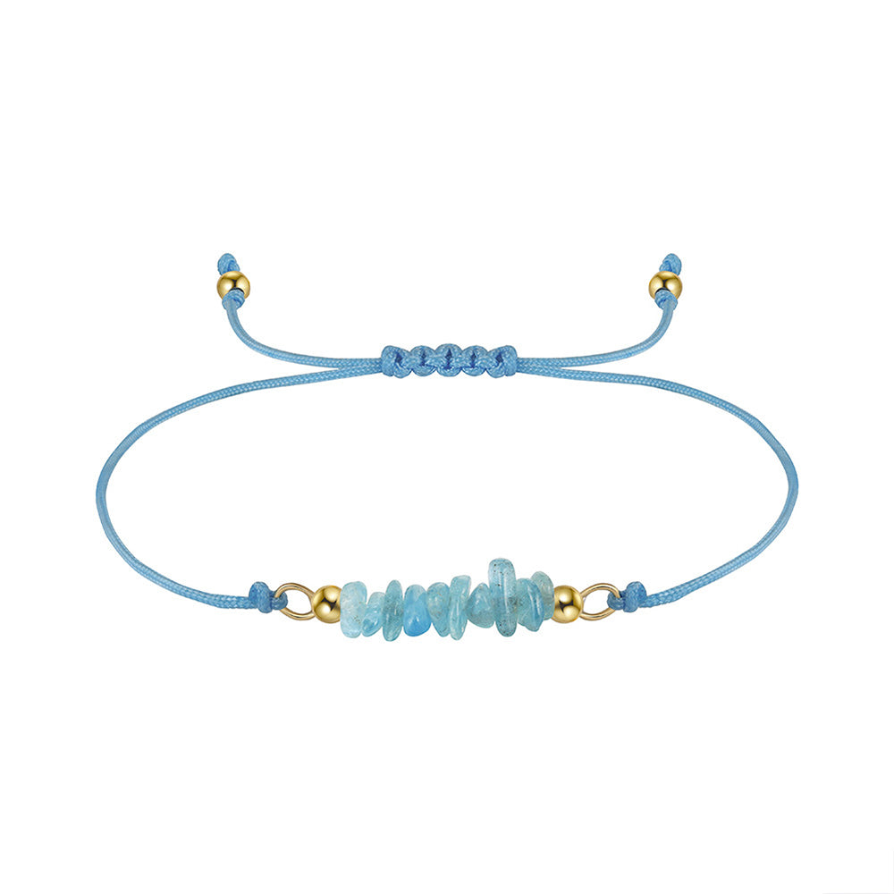 925 Sterling Silver Stones Braided Bracelet