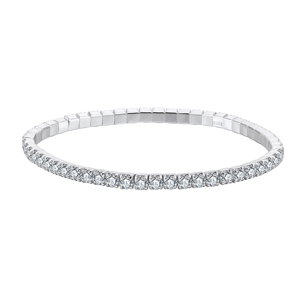 925 Sterling Silver 3mm Tennis Bracelet Flexible