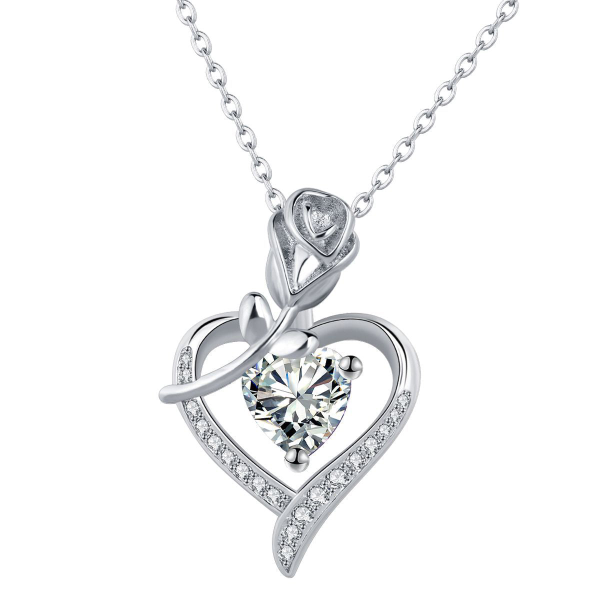 Copper With Silver Plated Heart Pendant Necklace