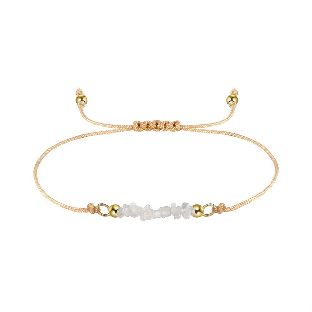 925 Sterling Silver Stones Braided Bracelet