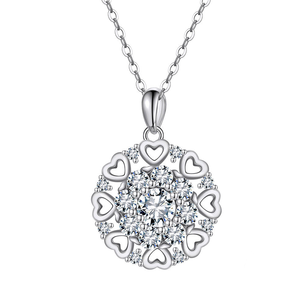 925 Sterling Silver Zircon Pendant Necklace