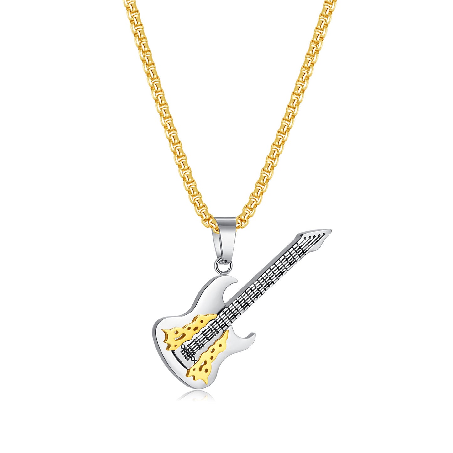 Stainless Steel Jewelry Guitar Fashion Necklace Chain