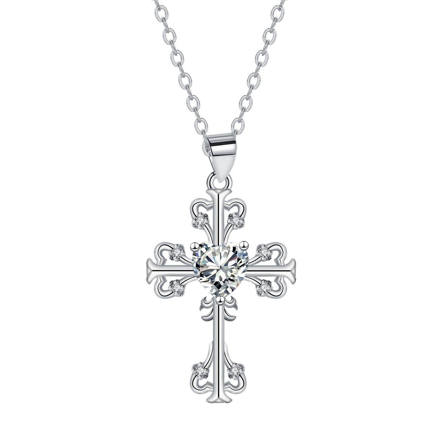 Copper With Silver Plated Cross Pendant Necklace