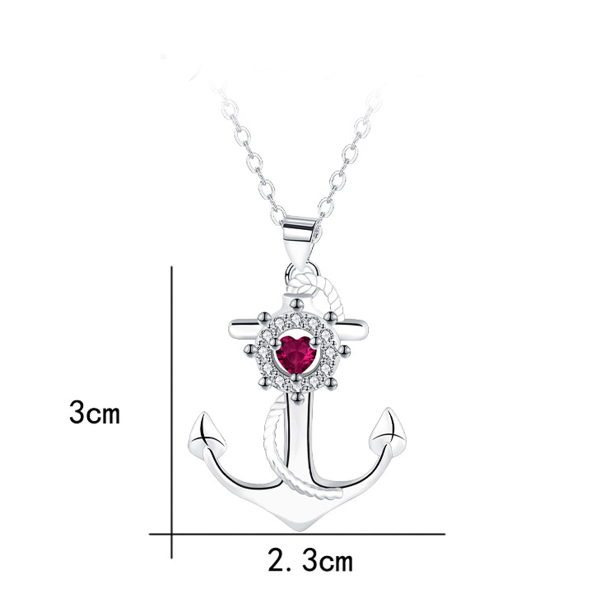 Copper With Silver Plated Anchor Pendant Necklace