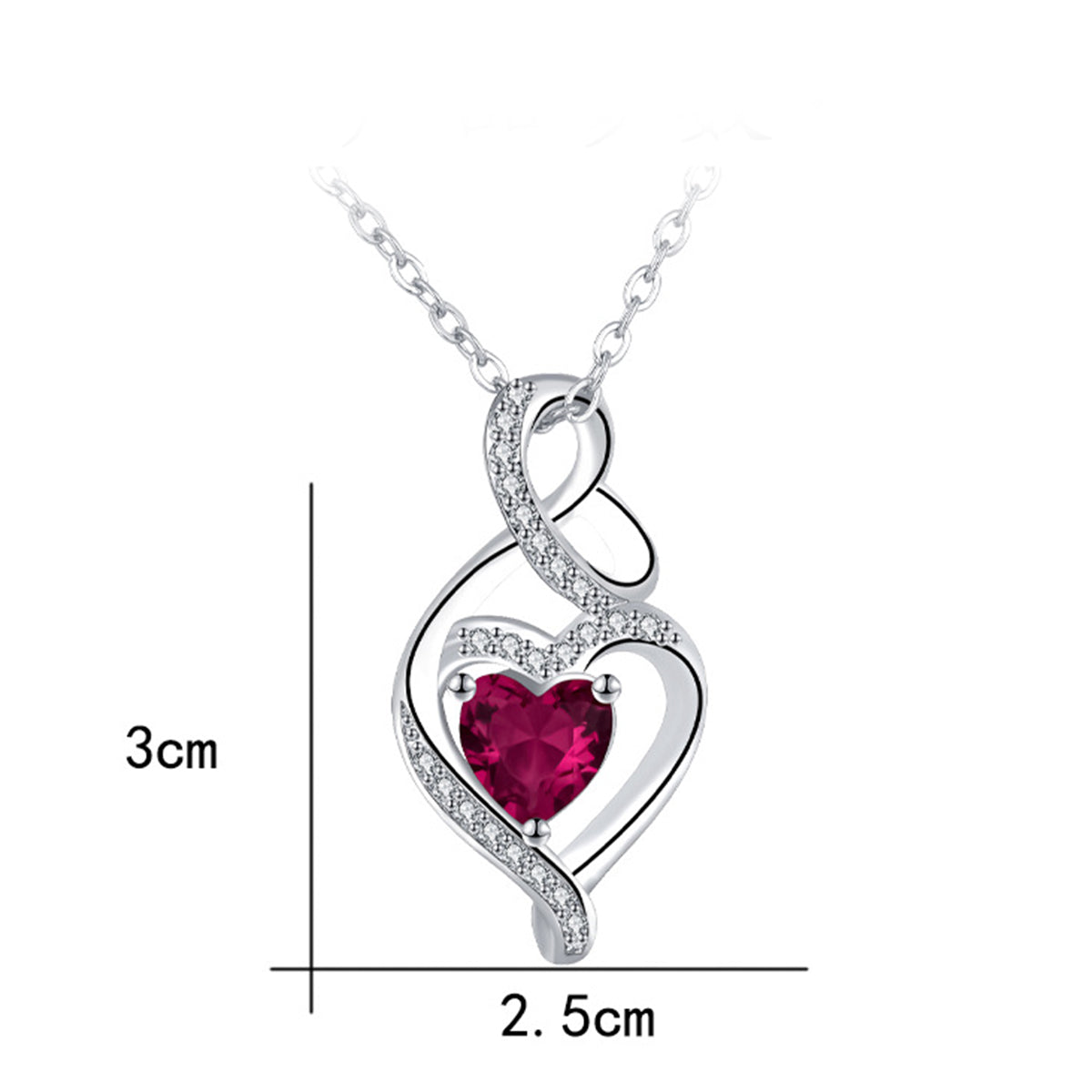Copper With Silver Plated Heart Pendant Necklace