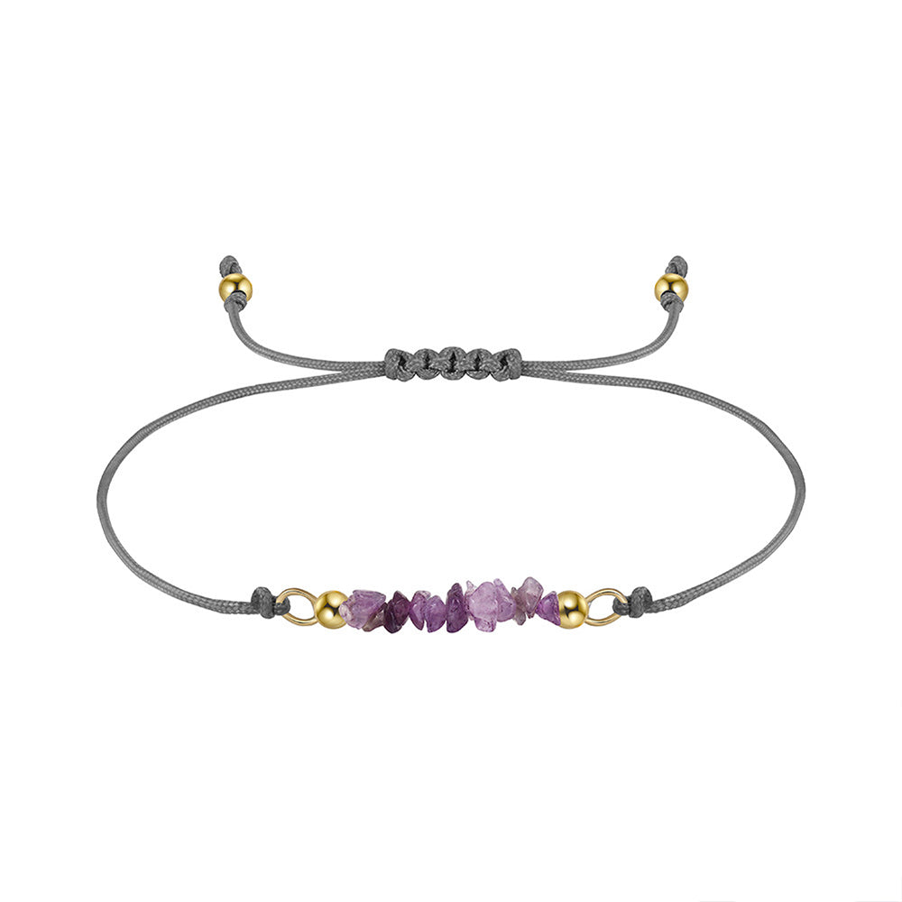 925 Sterling Silver Stones Braided Bracelet