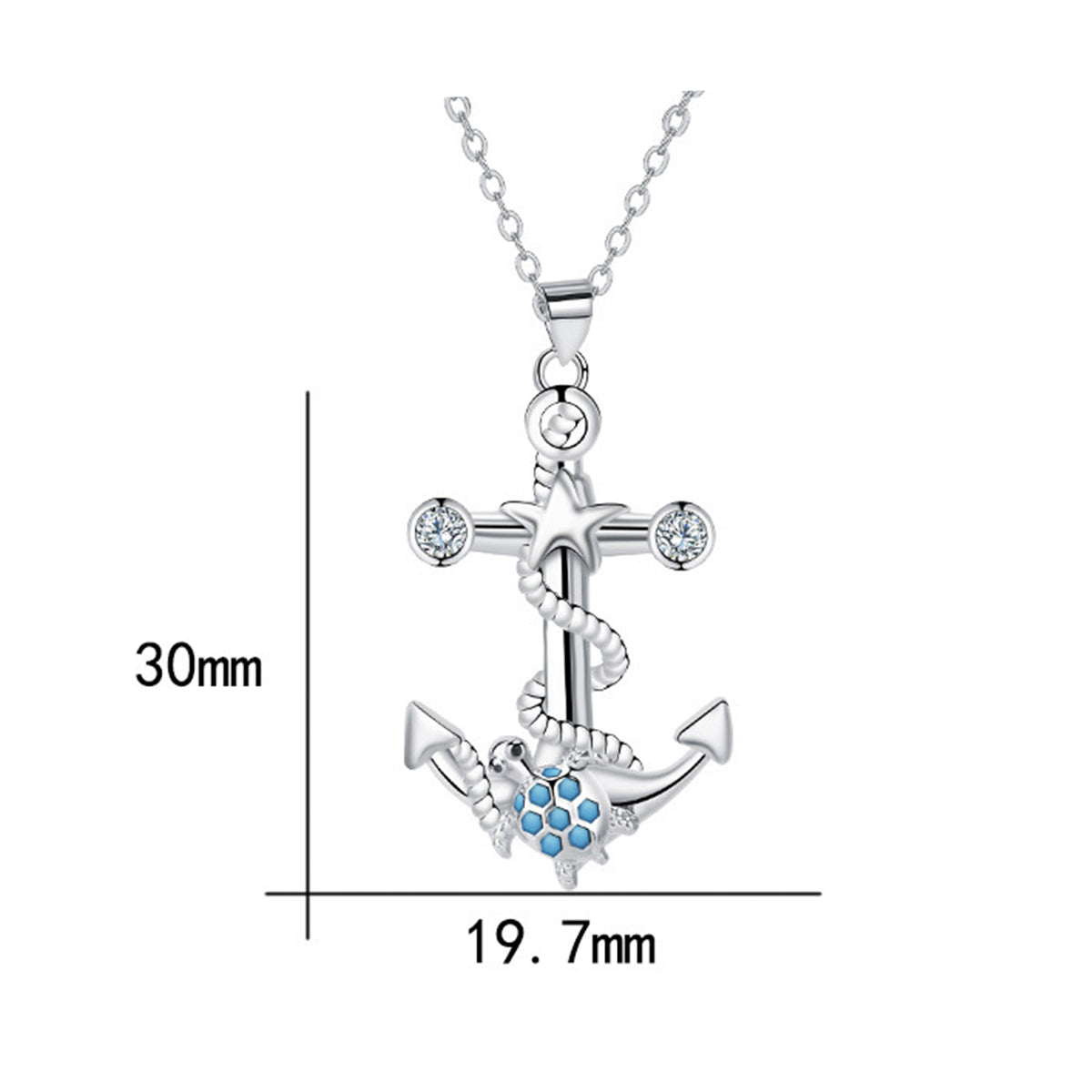 Copper With Silver Plated Anchor Pendant Necklace