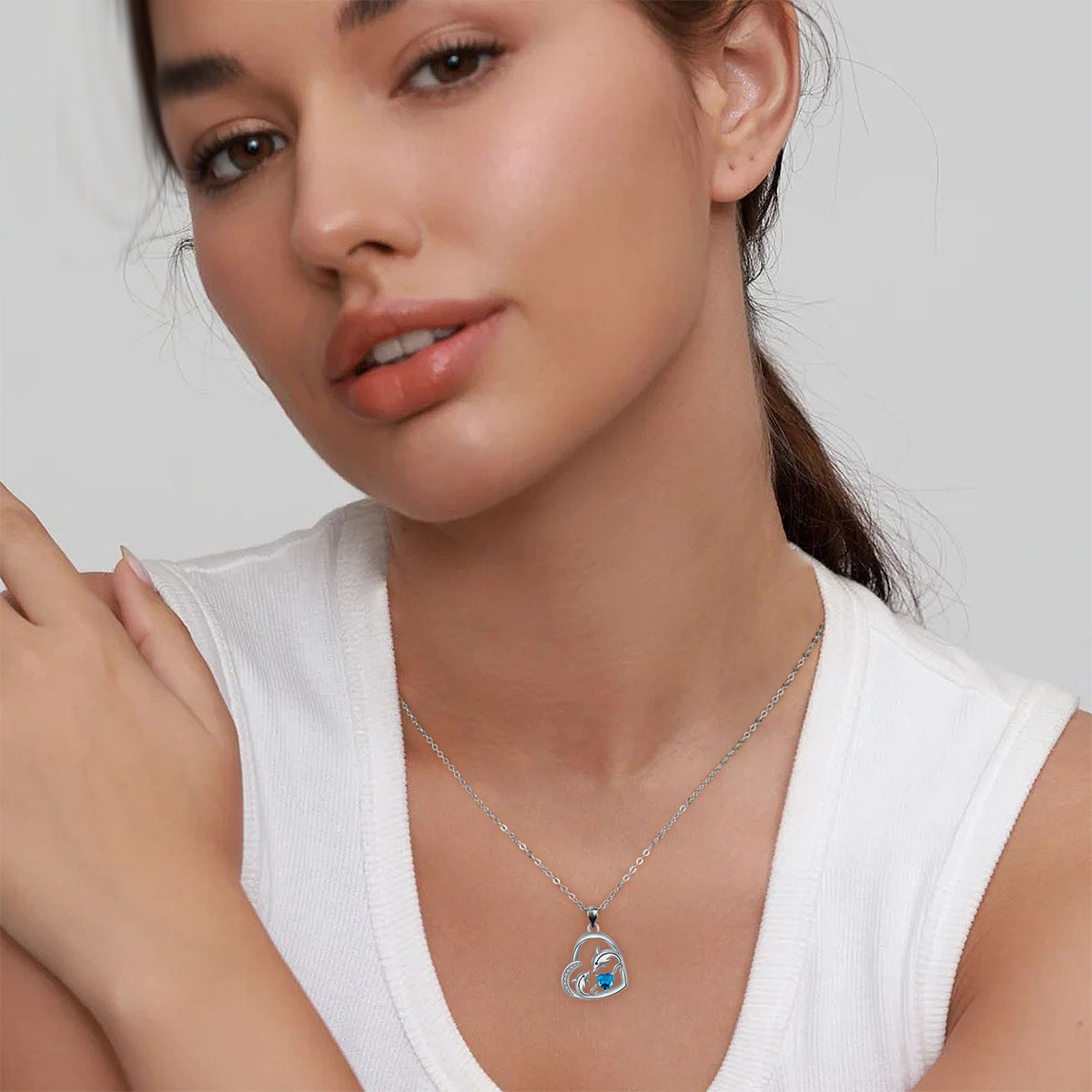 Copper With Silver Plated Heart Pendant Necklace