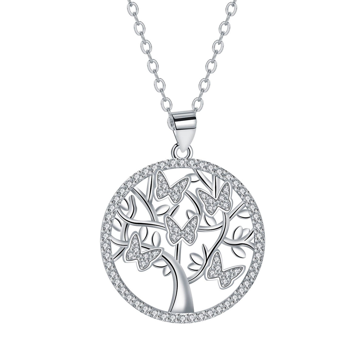Copper With Silver Plated Heart Tree Pendant Necklace
