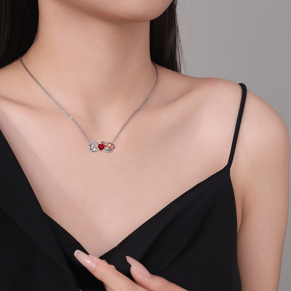 Copper With Silver/Rosegold Plated Infinity Pendant Necklace