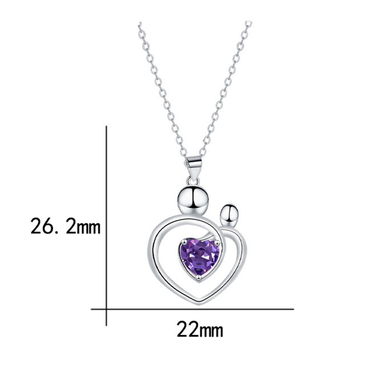 Copper With Silver Plated Heart Pendant Necklace