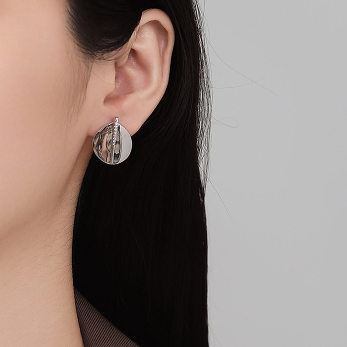 Copper With Silver Plated Fashion Jewelry Earrings