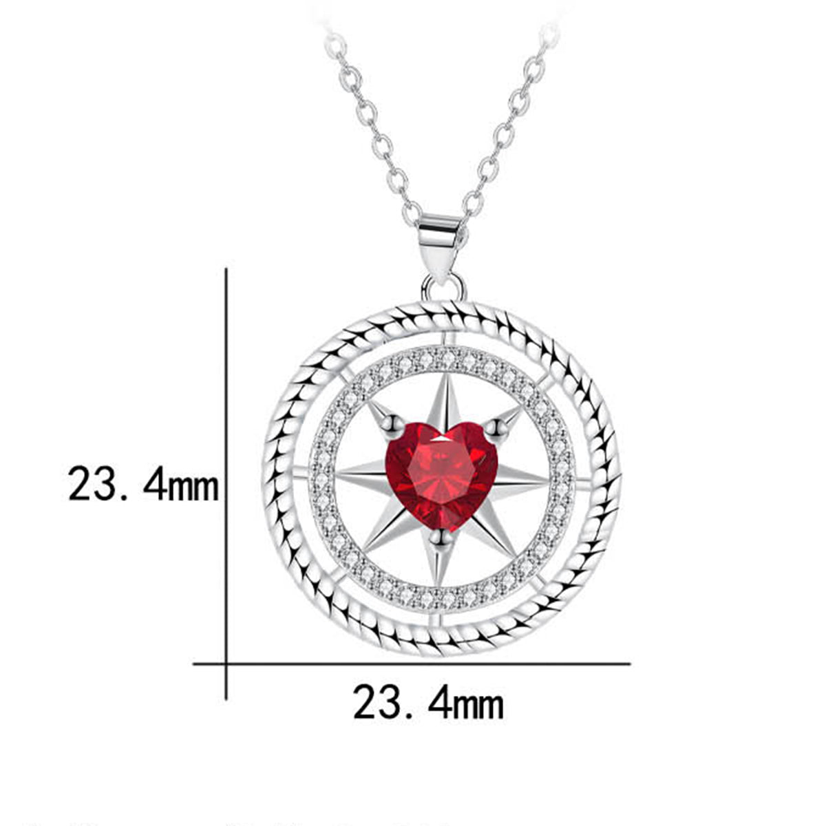 Copper With Silver Plated Circle Pendant Necklace