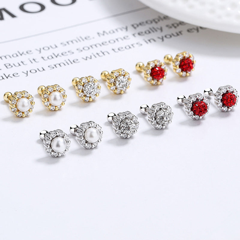 925 Sterling Silver Screw Back Stud Earrings