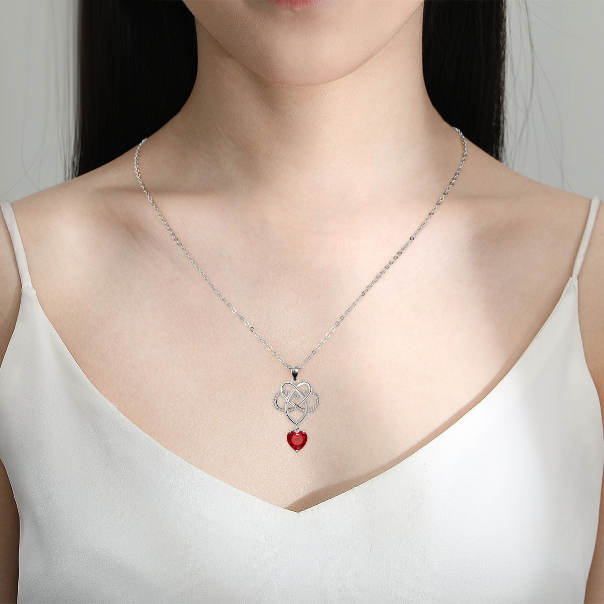 Copper With Silver Plated Heart Pendant Necklace