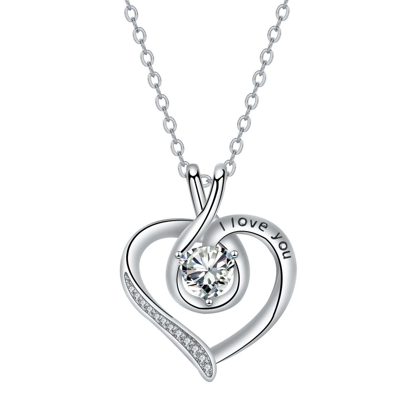 Copper With Silver Plated Heart Pendant Necklace