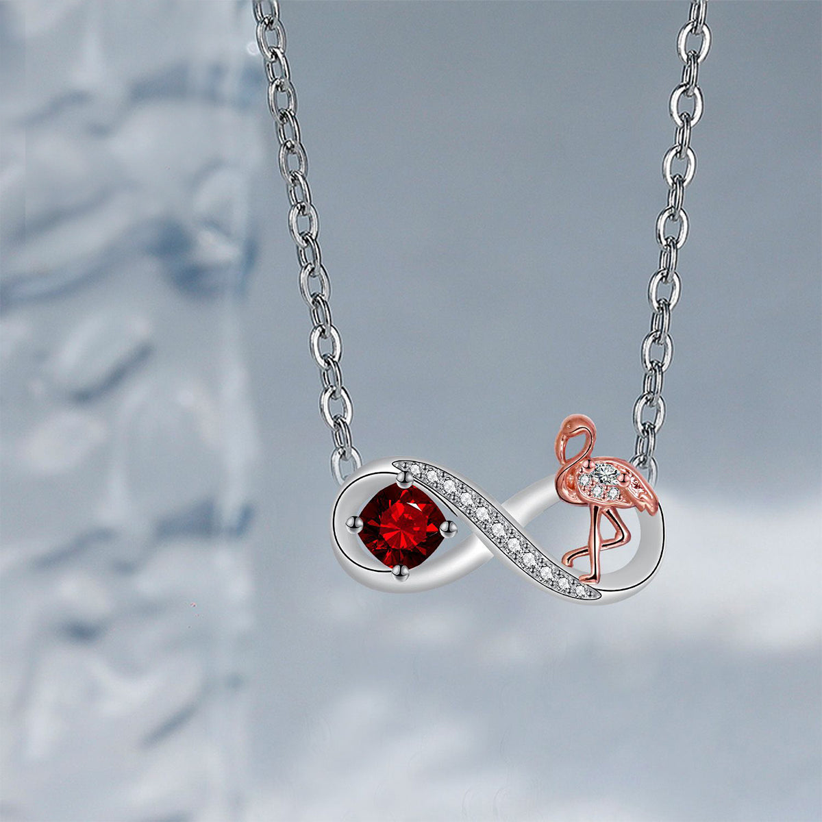 Copper With Silver/Rosegold Plated Infinity Pendant Necklace