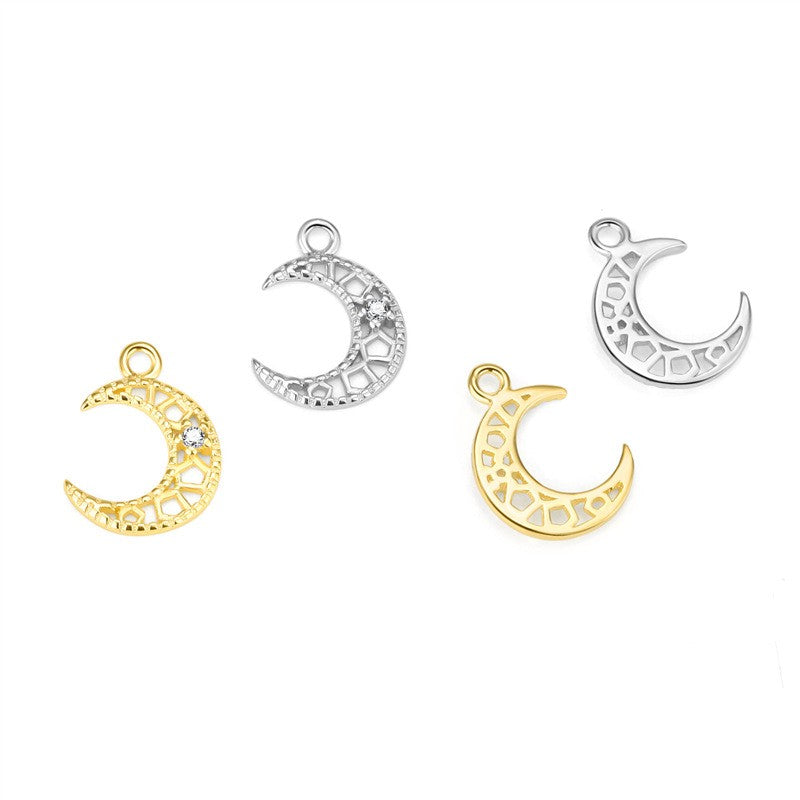 925 Sterling Silver Moon Charm For Jewelry DIY
