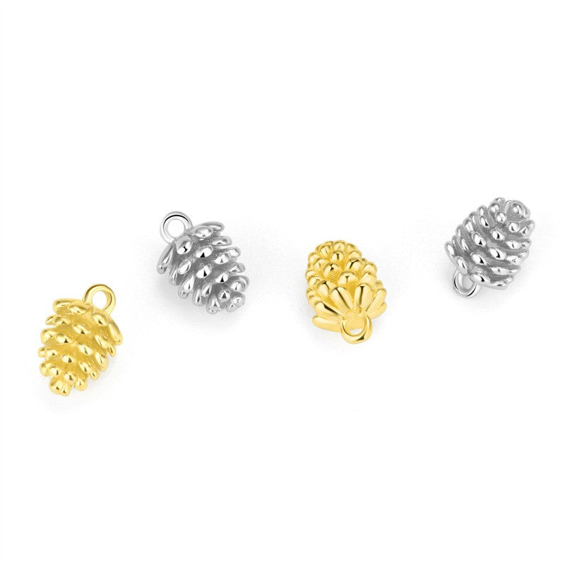 925 Sterling Silver Pine Core Charm For Jewelry DIY