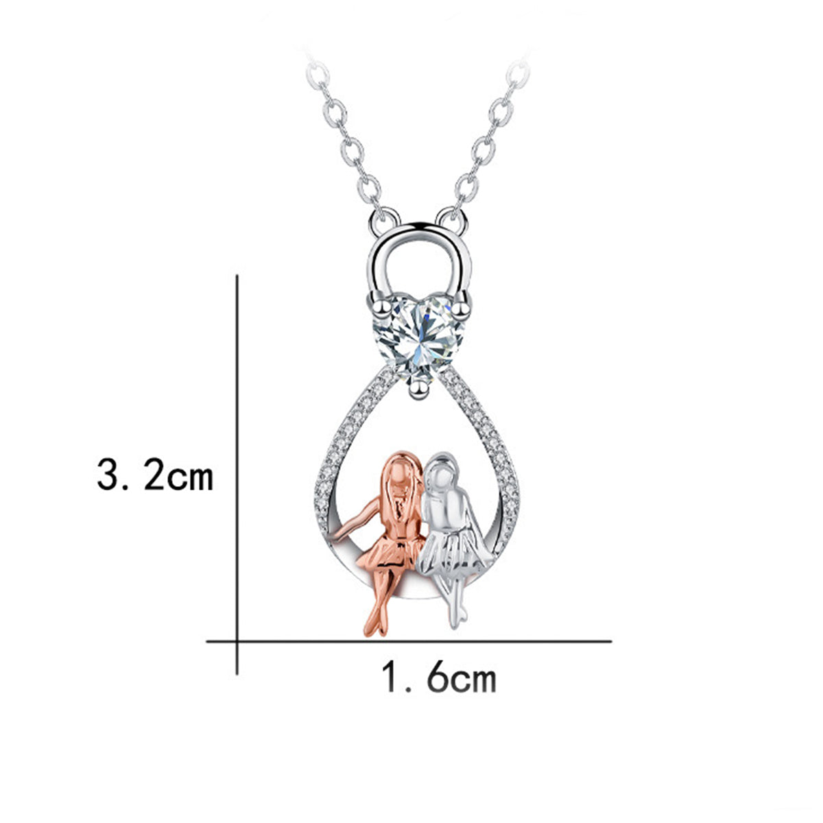Copper With Silver/Rosegold Plated Infinity Pendant Necklace for Women